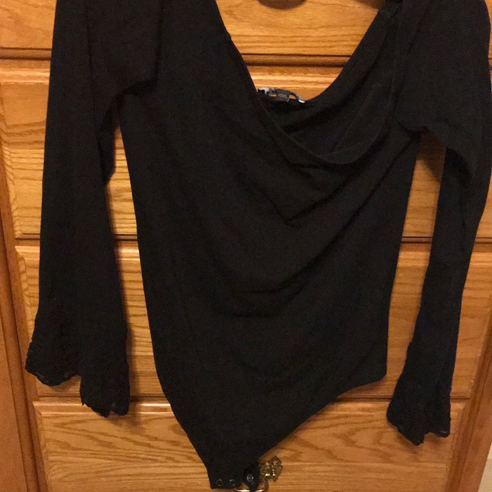 Express lace body suit off shoulder